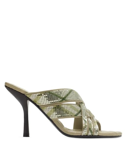 Mules con tacón de 90 mm Burberry de color Metallic