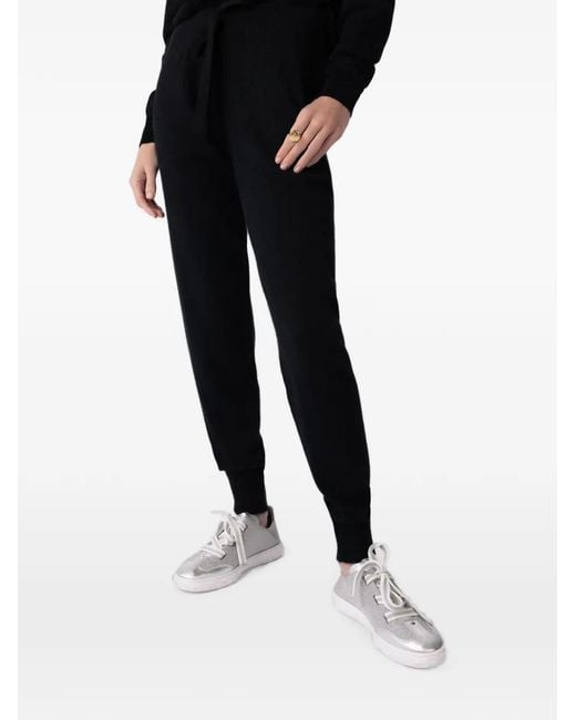 Minnie Rose Black Cashmere Track Pants