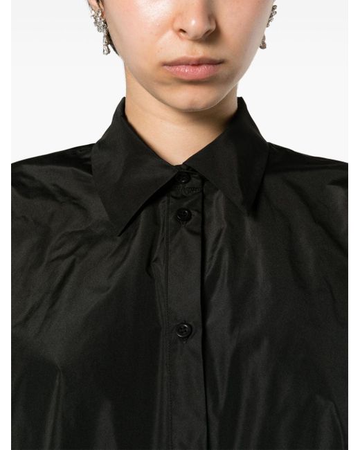 MSGM Black Puff-sleeves Buttoned Shirt