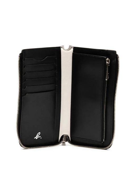 Agnes B. Black Bi-Fold Leather Card Case