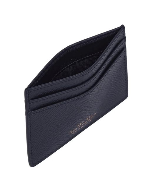 Smythson Blue Panama Flat Cardholder