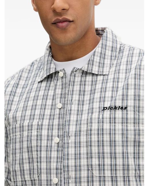 Dickies Gray Wellsville Logo-Embroidered Shirt for men