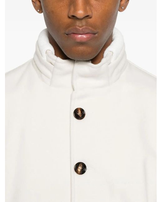 KIRED White Button-Fastening Bomber Jacket for men