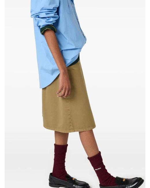 Miu Miu Blue Popeline-Hemd mit Schaldetail