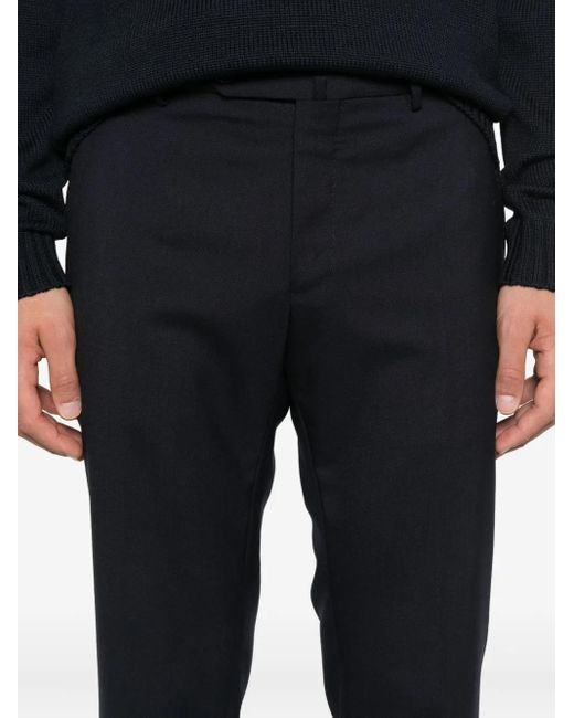 Incotex Blue Flat-Front Trousers for men