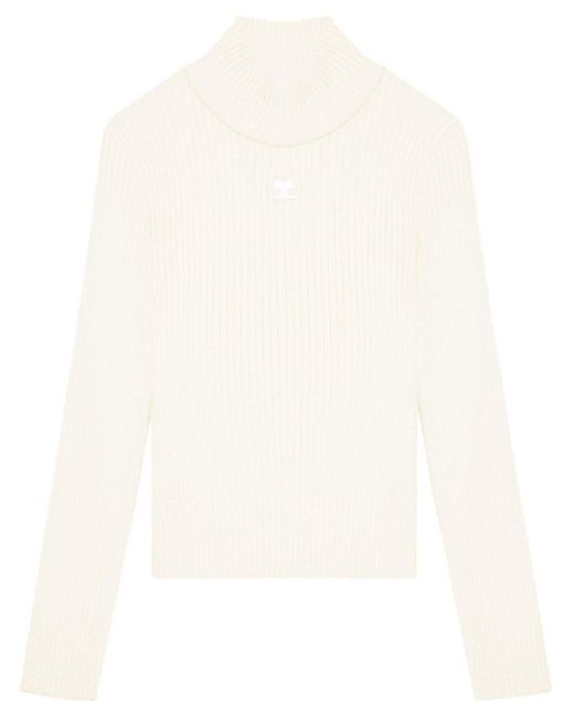 Courreges White Reedition Ribbed Jumper