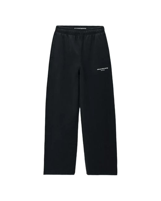 Alexander Wang Black Logo-Print Mid-Rise Oversized Sweatpants