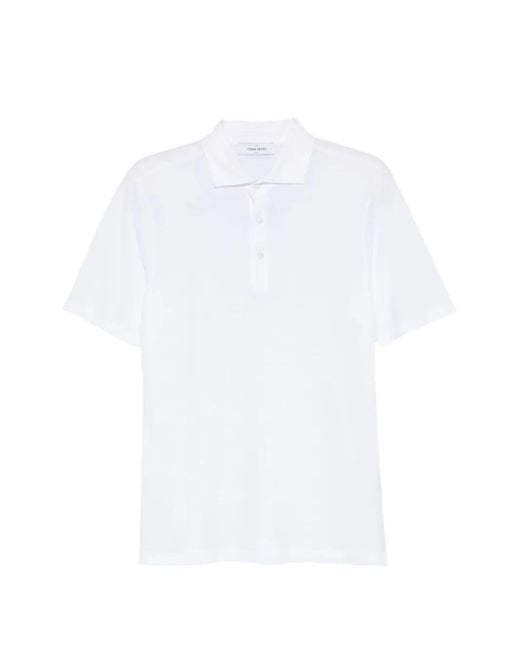 Gran Sasso White Short-Sleeve Polo Shirt for men