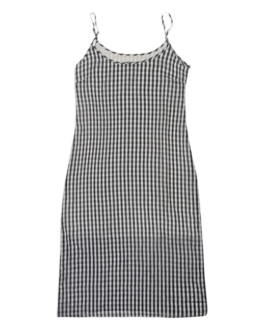 CALLIPYGIAN Gray Midikleid mit Vichy-Karo