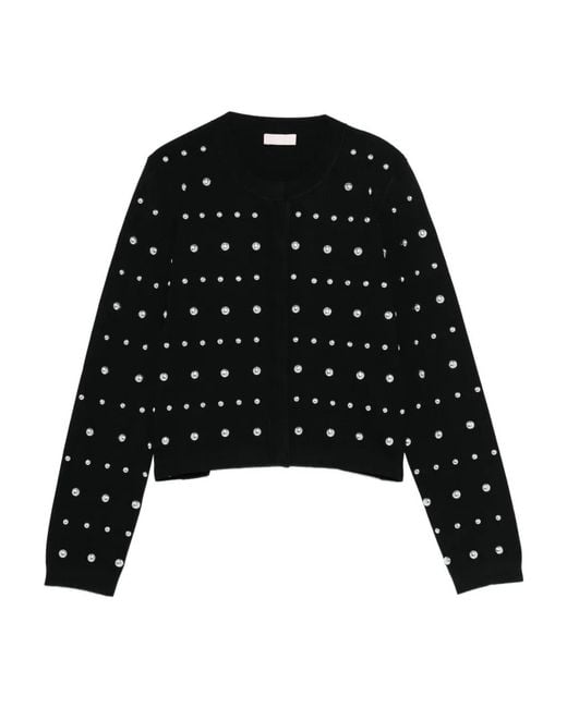 Liu Jo Black Cardigan With Rhinestones