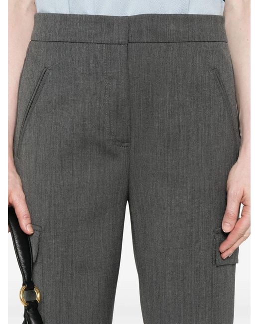 Twinset Gray Straight-Leg Cargo Pants