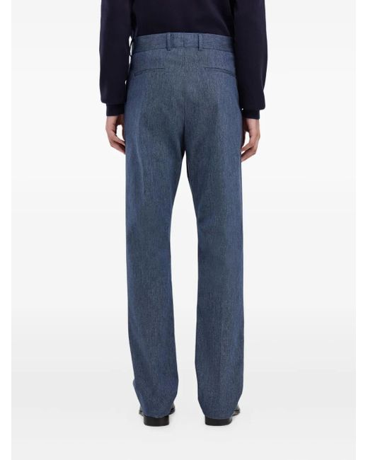 Ferragamo Blue Asymmetric Tailored Trousers for men