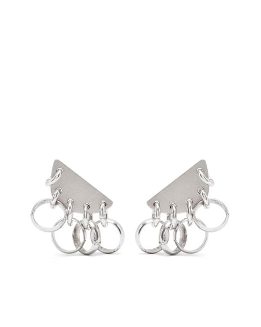 Isabel Marant White Logo-engraved Earrings