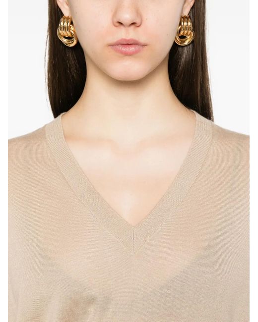 Fabiana Filippi Vネック ロングtシャツ Natural