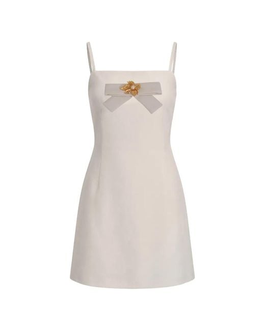 Dolce & Gabbana White Bow-Detail A-Line Mini Dress