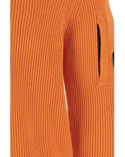 C P Company Gerippter Pullover in Orange für Herren