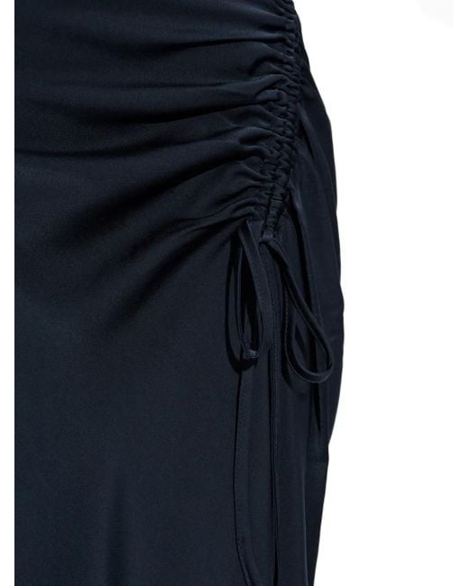 AllSaints Blue Drawstring Bias-Cut Skirt