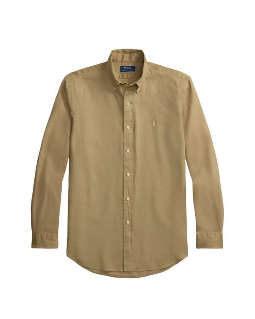 Polo Ralph Lauren Natural Cotton Shirt With Embroidered Logo for men