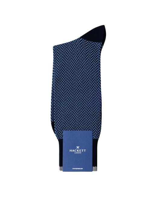 Hackett Blue Herringbone-Pattern Socks for men