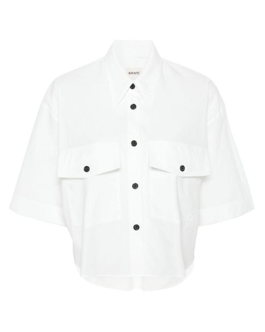 Khaite White High-low Hem Cotton Shirt