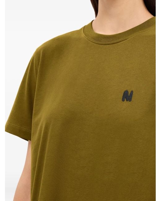 MSGM T-Shirt Met Geborduurd Logo in het Green