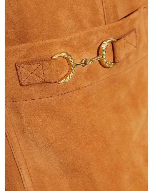Ulla Johnson Orange Horsebit-Detail Leather Dress