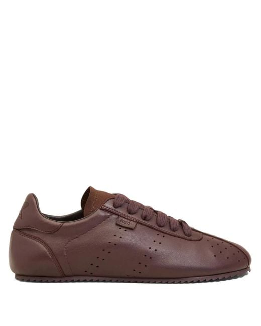 AMI Brown Step Sneakers As Lederu