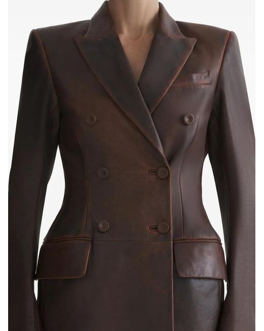 Mugler Black Double-Breasted Jacket Coat