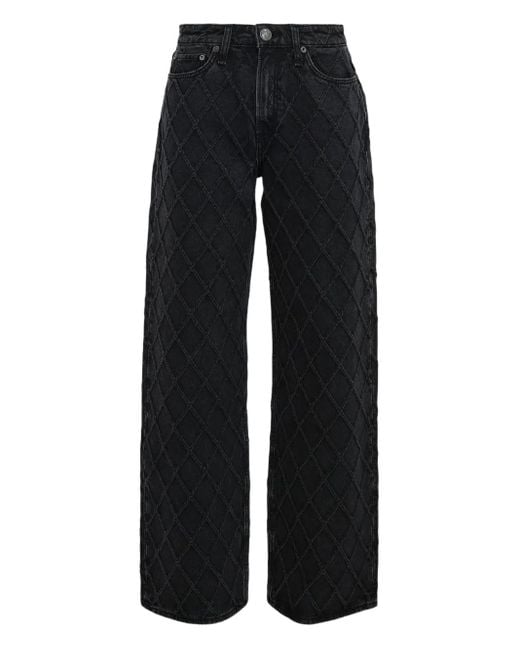 Rag & Bone Black Quilted-Design Jeans