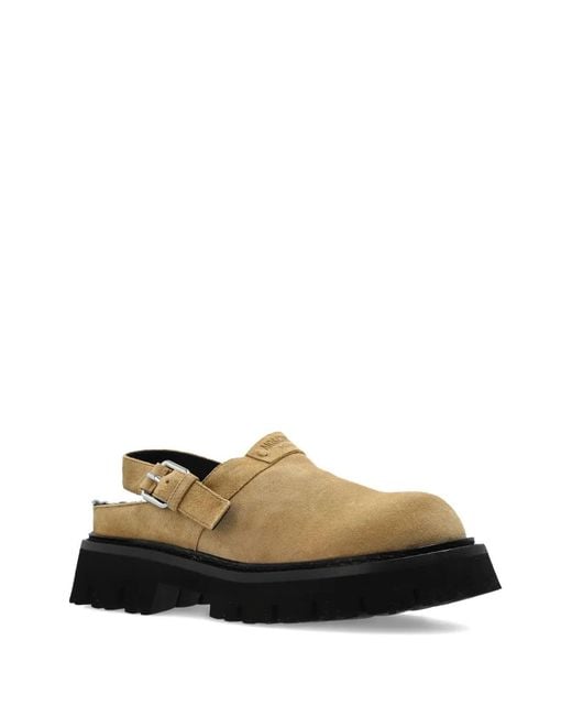 Moschino Natural Buckle Strap Mules