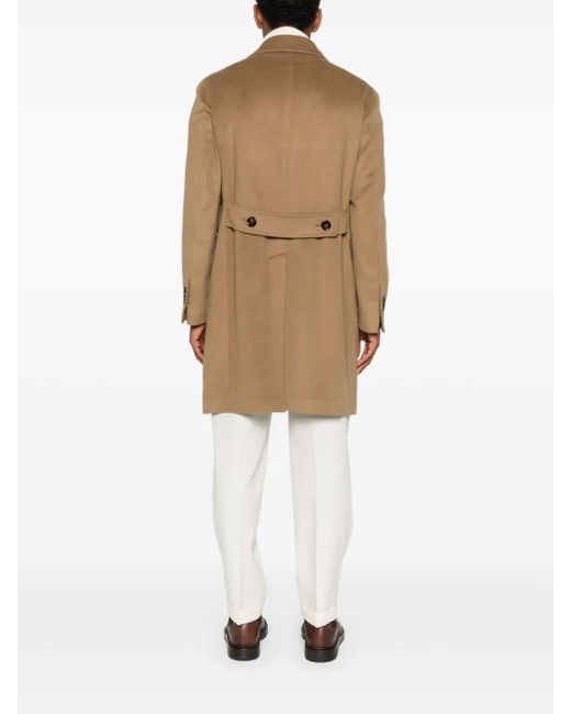Tagliatore Natural Double-Breasted Pocket Coat for men