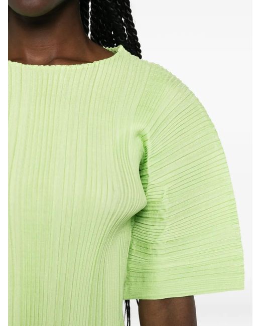 Issey Miyake Green Haut À Design Plissé