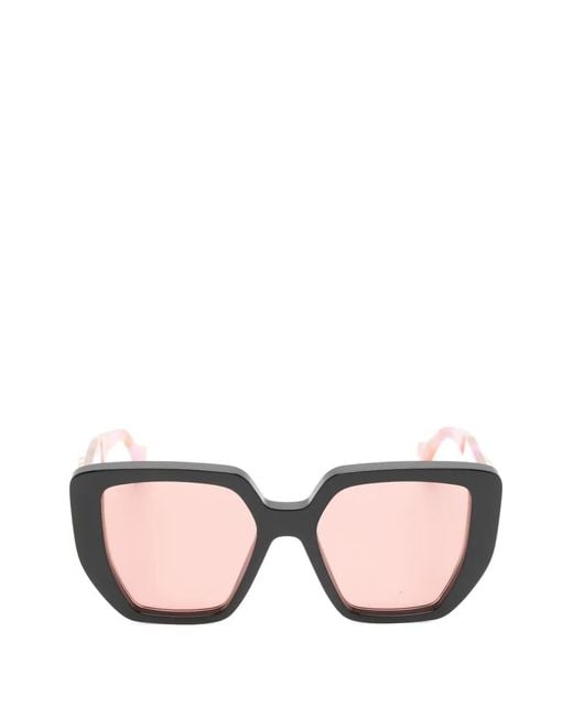 Gucci Pink Geometric-Frame Sunglasses