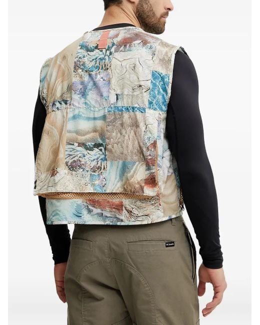 Columbia Gray Gilet À Imprimé Patchwork for men