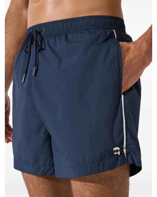 Karl Lagerfeld Blue Ikon Ripstop Short Boardshorts for men
