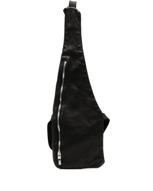 Guidi Black Front Zip-fastening Belt Bag for men