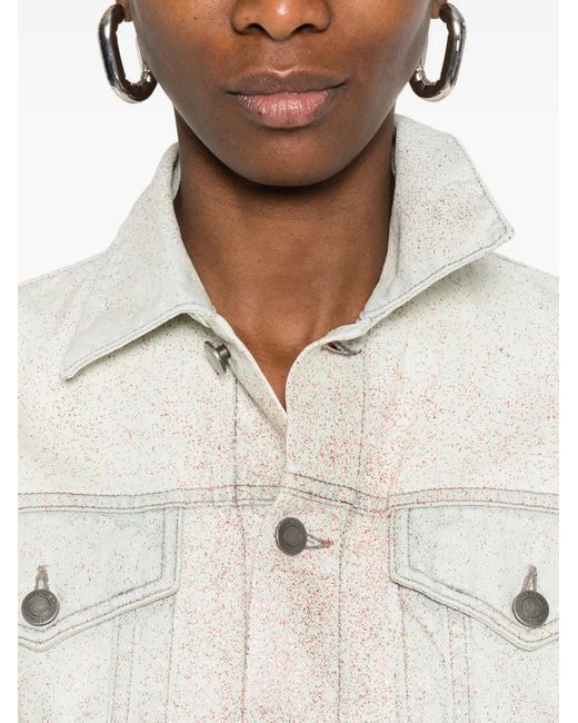 Haikure White Pocket Buttoned Jacket
