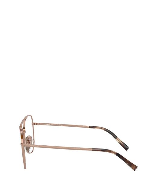 Prada White Geometric-Frame Glasses