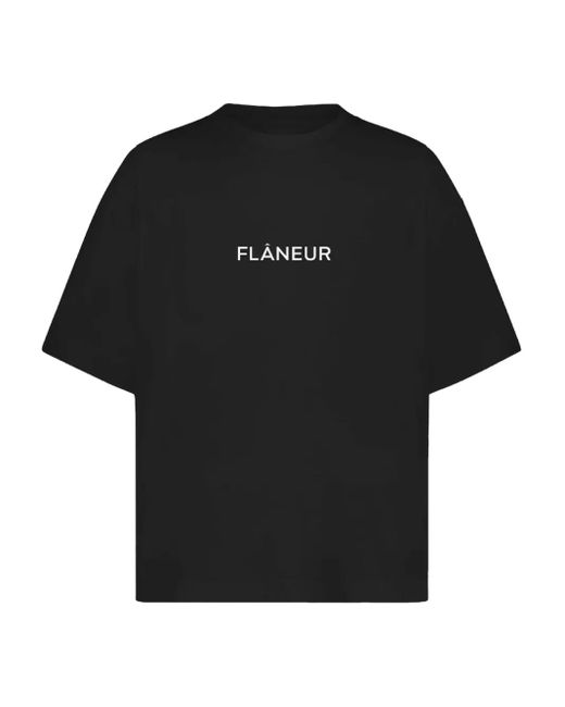 メンズ flâneur ロゴ Tシャツ Black