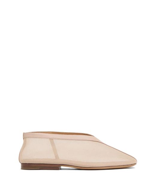 Mansur Gavriel Natural Contorno Square V Ballet Flats
