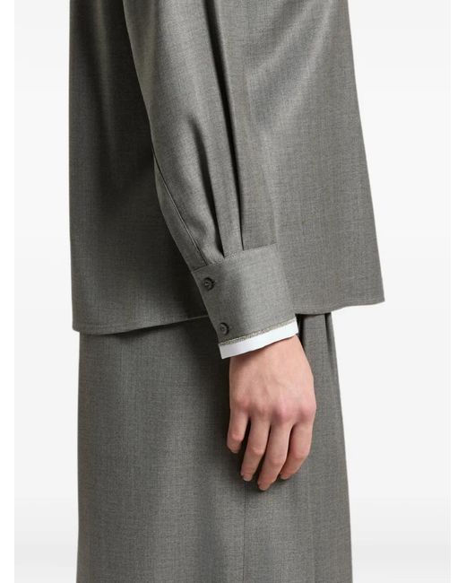 Peserico Gray Long-Sleeved Shirt