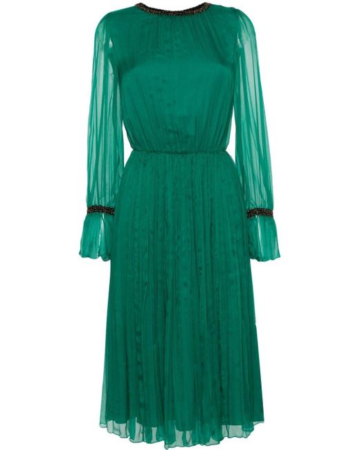 Nissa Midi-jurk Verfraaid Met Kralen in het Green