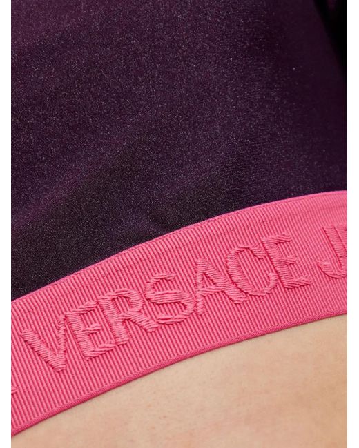 Versace Jeans Couture Purple Logo-Band Long-Sleeve T-Shirt