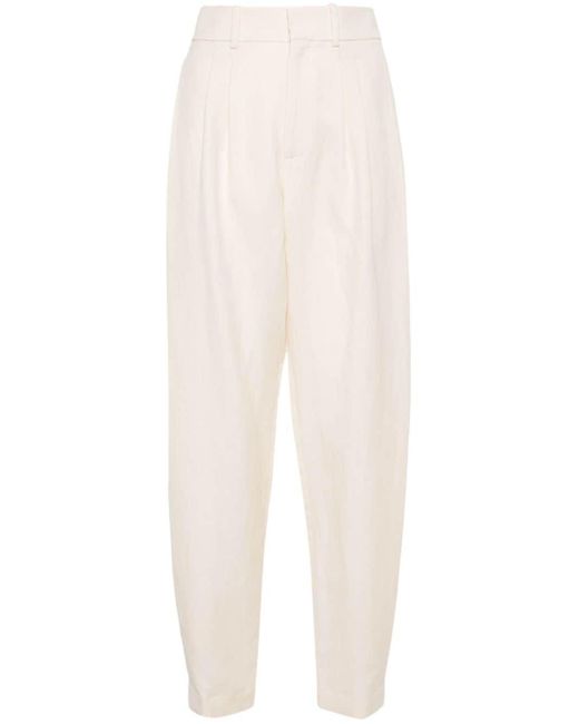 Pantalones ajustados de talle alto Ralph Lauren Collection de color White