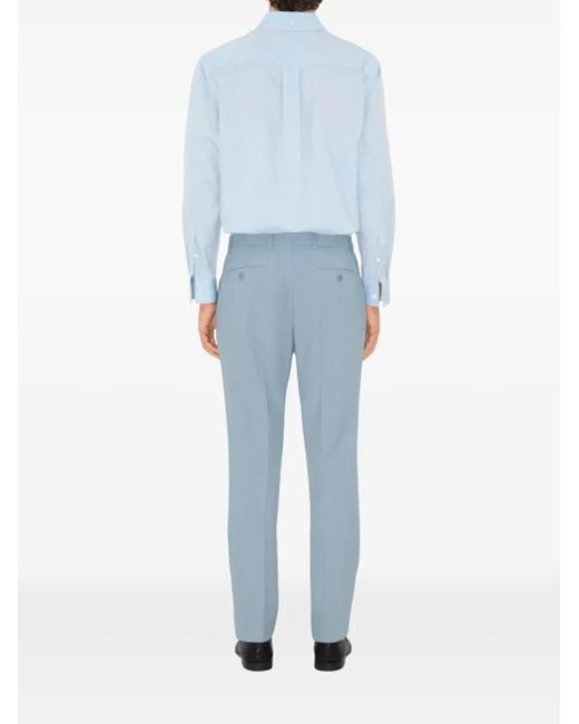 Burberry Blue Wool Tailored Trousers for men