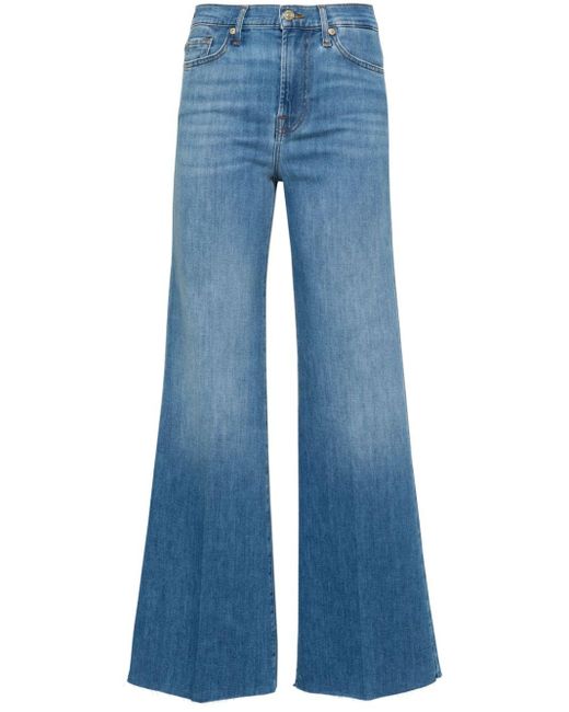 Jeans Modern Dojo svasati a vita alta di 7 For All Mankind in Blue