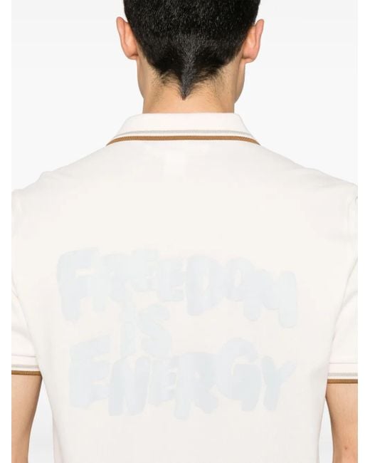 Comme des Garçons White Embroidered-Motif Polo Shirt for men