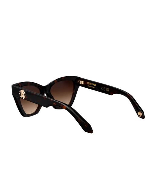 Occhiali Da Sole Con Placca Logo di Roberto Cavalli in Brown