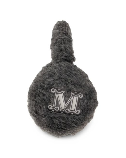 Max Mara Black Muffy2 Logo-Patch Earmuffs
