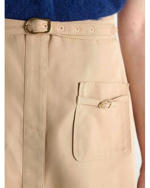 Dorothee Schumacher Natural Belted A-Line Midi Skirt